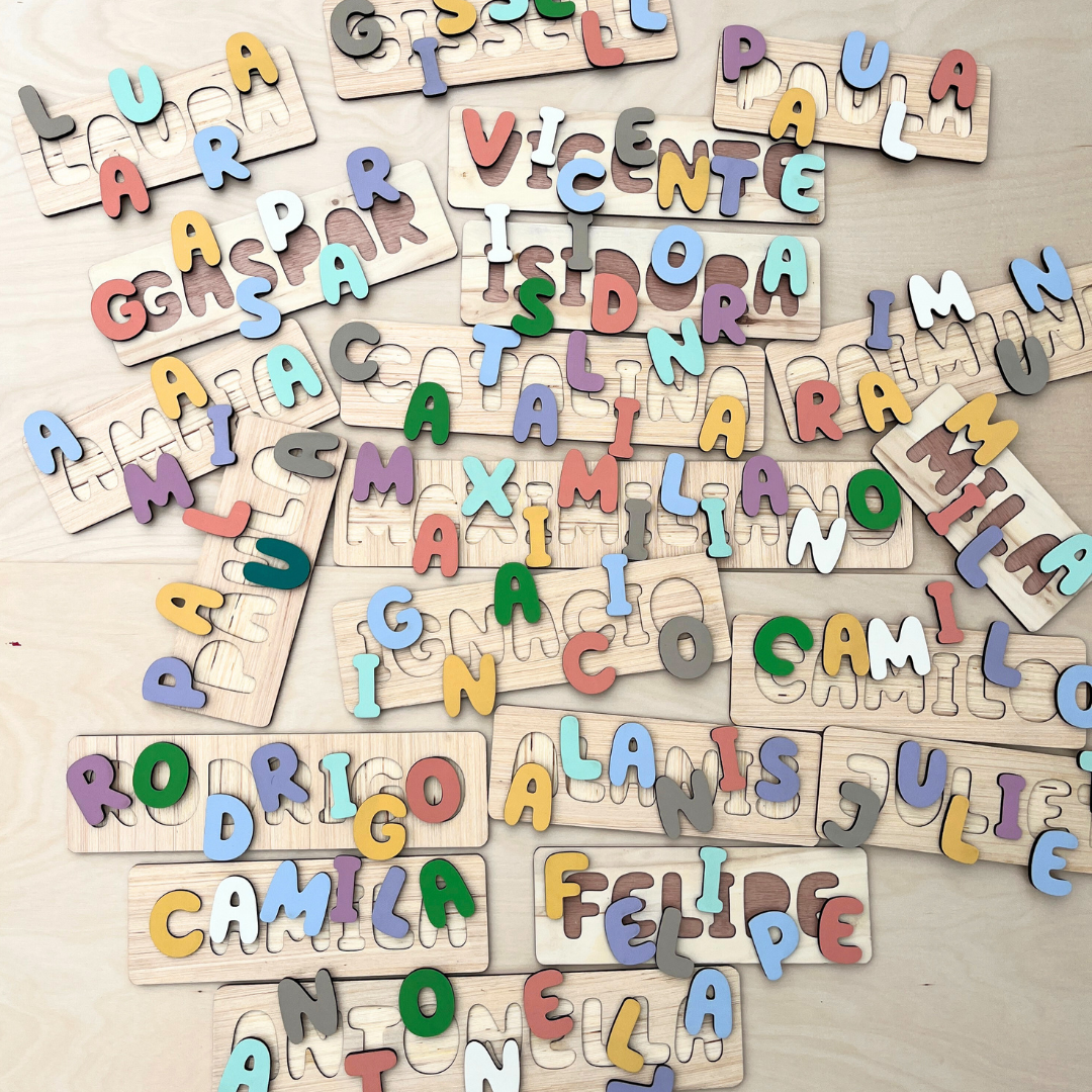 Puzzle de Madera con Nombre Personalizado para Niños – Juguete Educativo y Decorativo