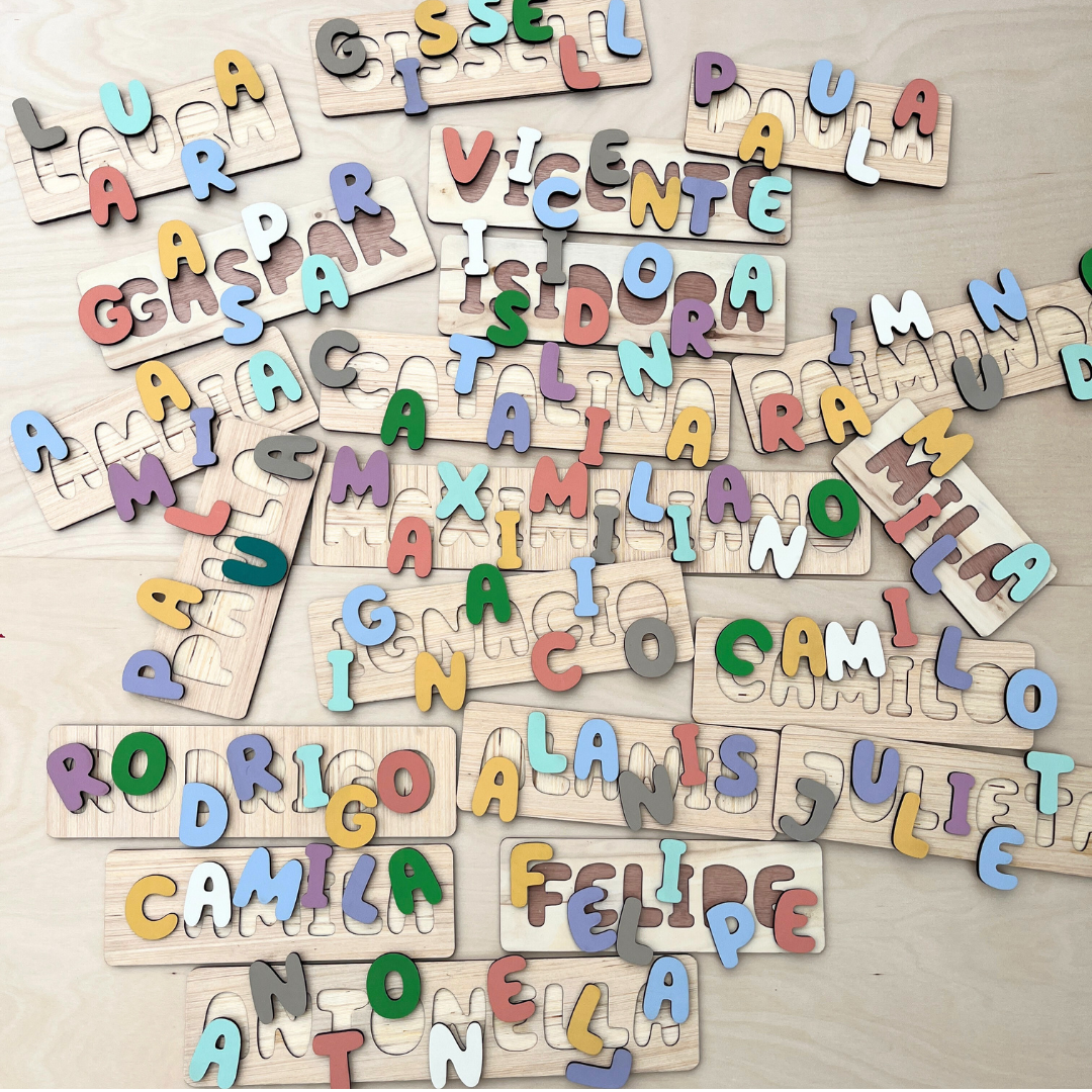 Puzzle de Madera con Nombre Personalizado para Niños – Juguete Educativo y Decorativo