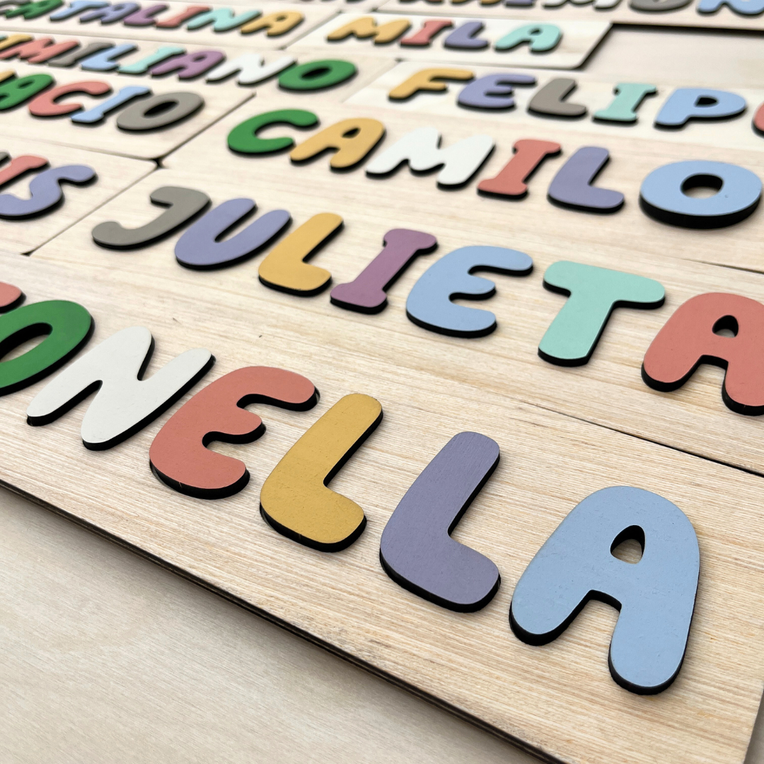 Puzzle de Madera con Nombre Personalizado para Niños – Juguete Educativo y Decorativo