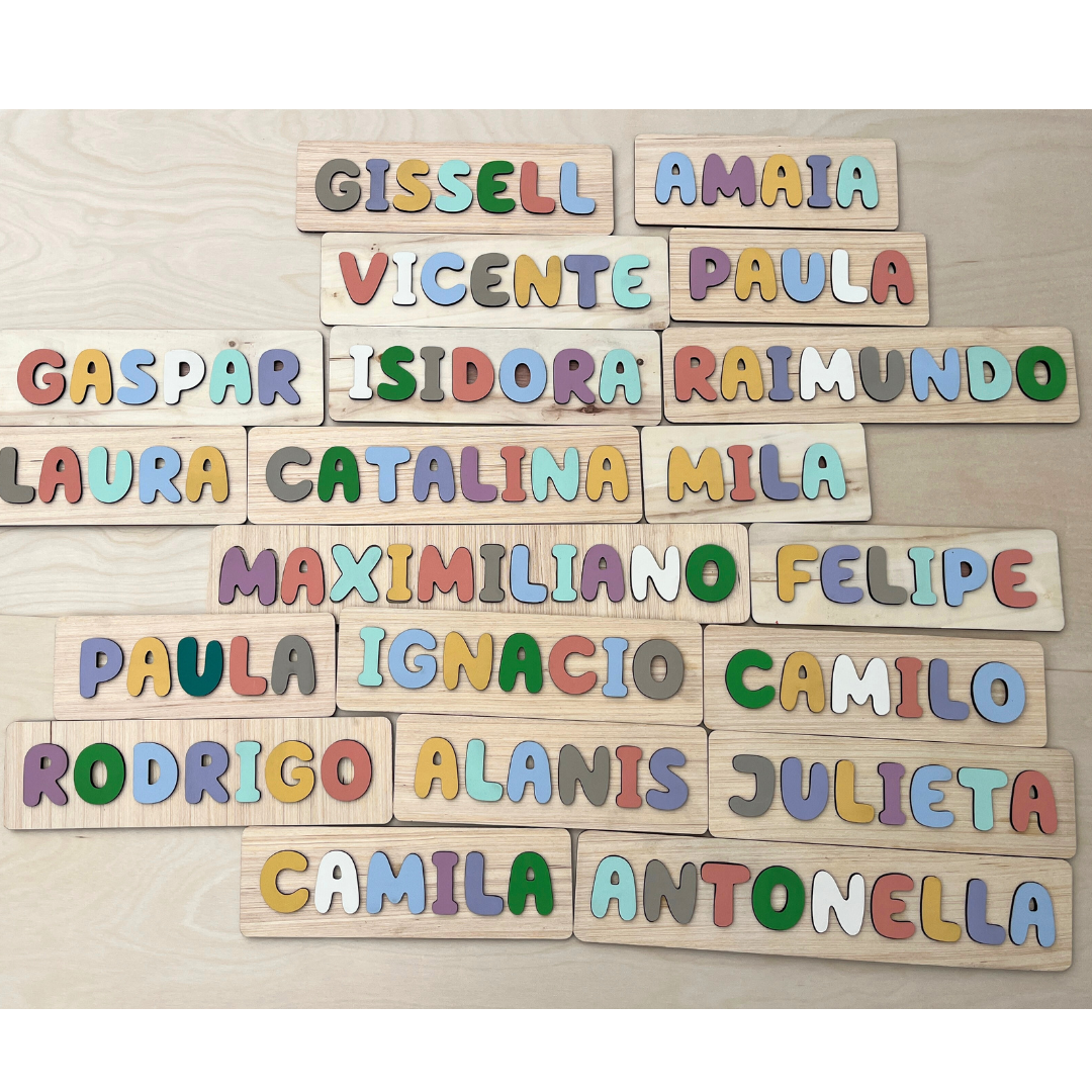 Puzzle de Madera con Nombre Personalizado para Niños – Juguete Educativo y Decorativo