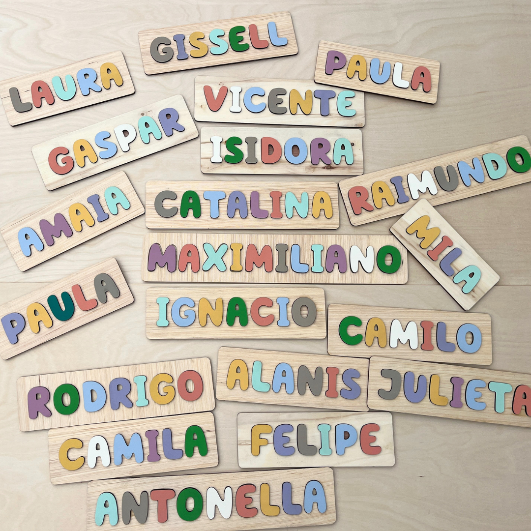 Puzzle de Madera con Nombre Personalizado para Niños – Juguete Educativo y Decorativo