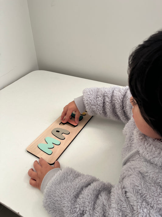 Puzzle de Madera con Nombre Personalizado para Niños – Juguete Educativo y Decorativo
